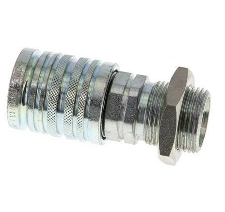 Acero DN 12.5 Acoplamiento hidráulico Enchufe 20 mm S Anillo de compresión Mampara ISO 7241-1 A/8434-1 D 20.5mm