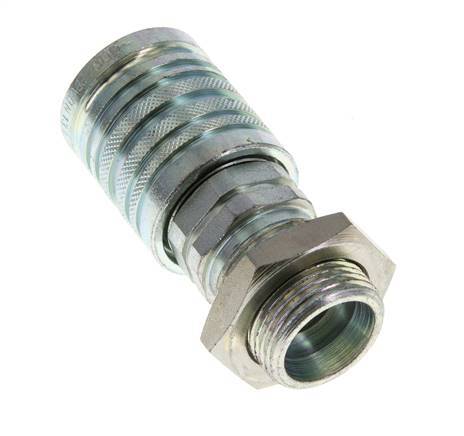 Acero DN 12.5 Acoplamiento hidráulico Enchufe 20 mm S Anillo de compresión Mampara ISO 7241-1 A/8434-1 D 20.5mm