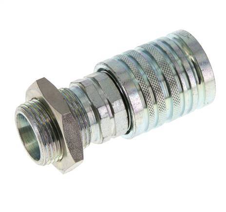 Acero DN 12.5 Acoplamiento hidráulico Enchufe 20 mm S Anillo de compresión Mampara ISO 7241-1 A/8434-1 D 20.5mm