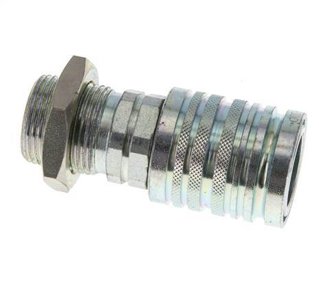 Acero DN 12.5 Acoplamiento hidráulico Enchufe 20 mm S Anillo de compresión Mampara ISO 7241-1 A/8434-1 D 20.5mm