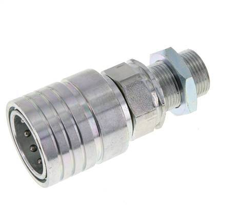 Acero DN 25 Acoplamiento hidráulico Enchufe 20 mm S Anillo de compresión Mampara ISO 7241-1 A/8434-1 D 34,3mm
