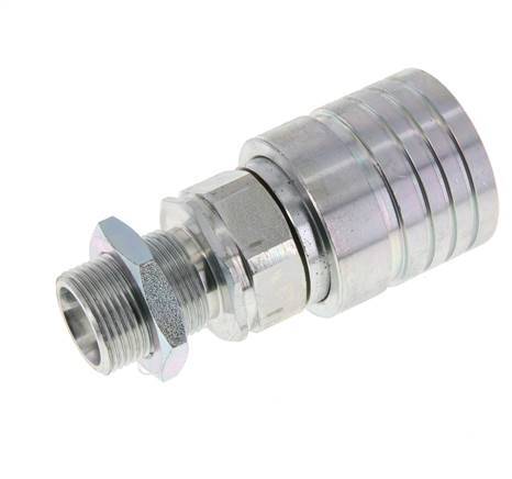Acero DN 25 Acoplamiento hidráulico Enchufe 20 mm S Anillo de compresión Mampara ISO 7241-1 A/8434-1 D 34,3mm