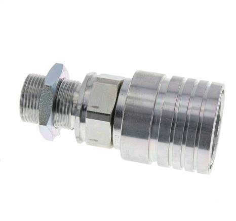 Acero DN 25 Acoplamiento hidráulico Enchufe 20 mm S Anillo de compresión Mampara ISO 7241-1 A/8434-1 D 34,3mm