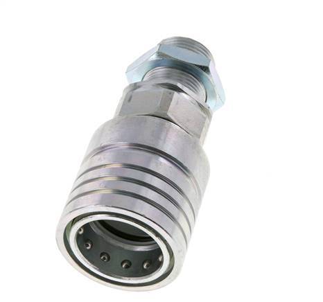 Acero DN 25 Acoplamiento hidráulico Enchufe 20 mm S Anillo de compresión Mampara ISO 7241-1 A/8434-1 D 34,3mm