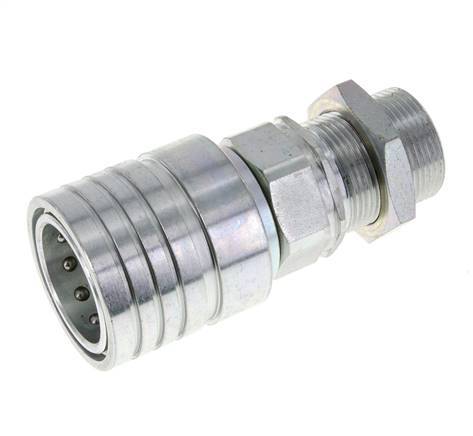 Acero DN 25 Acoplamiento hidráulico Enchufe 25 mm S Anillo de compresión Mampara ISO 7241-1 A/8434-1 D 34,3mm