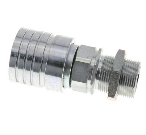 Acero DN 25 Acoplamiento hidráulico Enchufe 25 mm S Anillo de compresión Mampara ISO 7241-1 A/8434-1 D 34,3mm