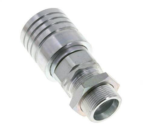 Acero DN 25 Acoplamiento hidráulico Enchufe 25 mm S Anillo de compresión Mampara ISO 7241-1 A/8434-1 D 34,3mm