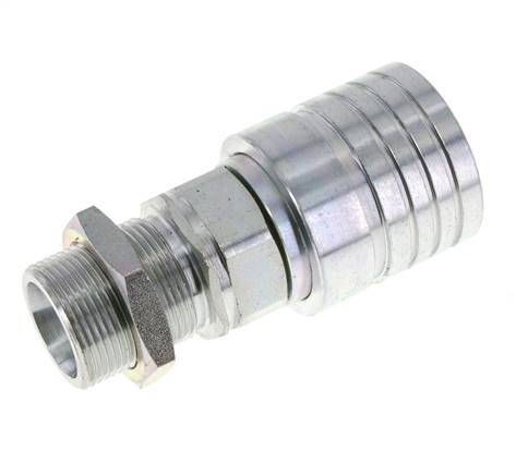 Acero DN 25 Acoplamiento hidráulico Enchufe 25 mm S Anillo de compresión Mampara ISO 7241-1 A/8434-1 D 34,3mm