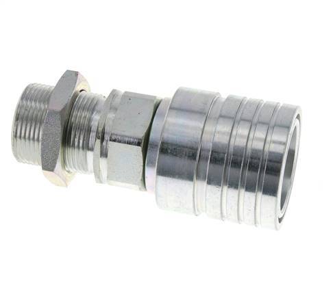 Acero DN 25 Acoplamiento hidráulico Enchufe 25 mm S Anillo de compresión Mampara ISO 7241-1 A/8434-1 D 34,3mm