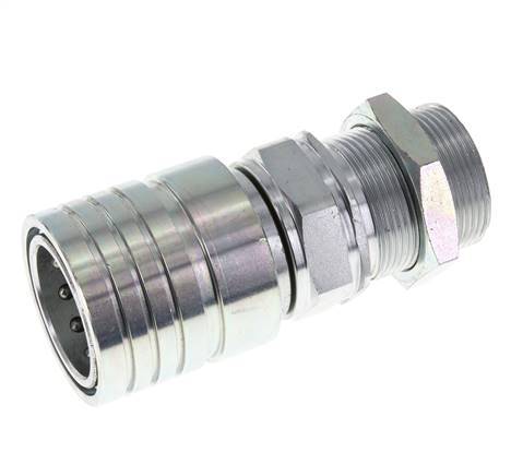 Acero DN 25 Acoplamiento hidráulico Enchufe 30 mm S Anillo de compresión Mampara ISO 7241-1 A/8434-1 D 34,3mm