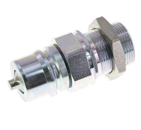 Steel DN 25 Hydraulic Coupling Plug 28 mm L Compression Ring Bulkhead ISO 7241-1 A/8434-1 D 34.3mm