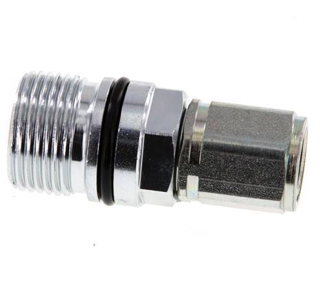 Acoplamiento hidráulico de acero DN 10 Enchufe G 3/8 pulgadas Rosca hembra ISO 14541 D M28 x 2