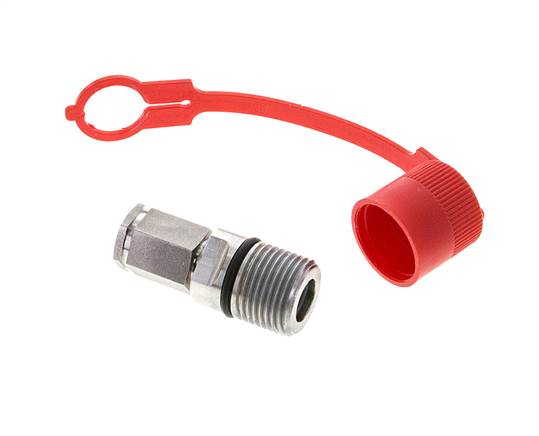 Acoplamiento hidráulico de acero inoxidable DN 6.3 Enchufe G 1/4 pulgadas rosca hembra ISO 14541 D M24 x 2