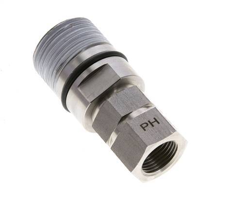 Stainless Steel DN 10 Hydraulic Coupling Socket G 3/8 inch Female Threads ISO 14541 D M28 x 2