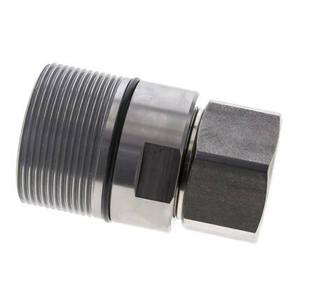 Stainless Steel DN 31.5 Hydraulic Coupling Socket G 1 1/2 inch Female Threads D M70 x 3