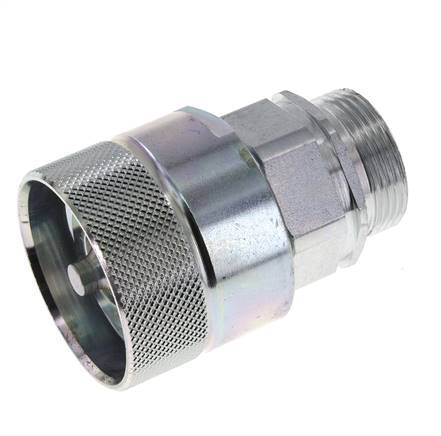 Acero DN 25 Acoplamiento hidráulico Tapón 28 mm L Anillo de compresión ISO 8434-1 D M48 x 3