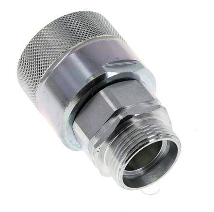 Acero DN 25 Acoplamiento hidráulico Tapón 28 mm L Anillo de compresión ISO 8434-1 D M48 x 3