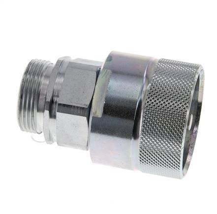 Acero DN 25 Acoplamiento hidráulico Tapón 28 mm L Anillo de compresión ISO 8434-1 D M48 x 3