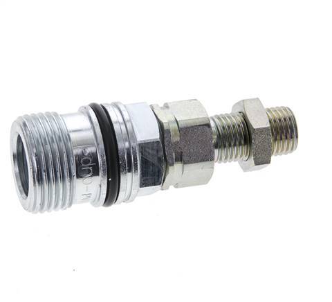 Steel DN 10 Hydraulic Coupling Socket 8 mm L Compression Ring Bulkhead ISO 14541/8434-1 D M28 x 2