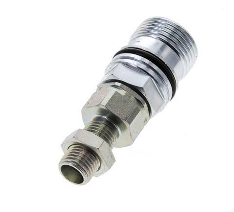 Steel DN 10 Hydraulic Coupling Socket 8 mm L Compression Ring Bulkhead ISO 14541/8434-1 D M28 x 2