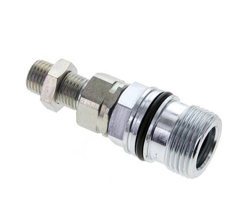 Steel DN 10 Hydraulic Coupling Socket 8 mm L Compression Ring Bulkhead ISO 14541/8434-1 D M28 x 2