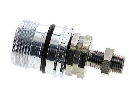 Steel DN 12.5 Hydraulic Coupling Socket 8 mm L Compression Ring Bulkhead ISO 14541/8434-1 D M36 x 2