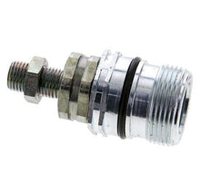 Steel DN 12.5 Hydraulic Coupling Socket 8 mm L Compression Ring Bulkhead ISO 14541/8434-1 D M36 x 2