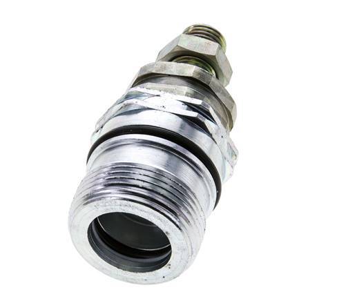 Steel DN 12.5 Hydraulic Coupling Socket 8 mm L Compression Ring Bulkhead ISO 14541/8434-1 D M36 x 2