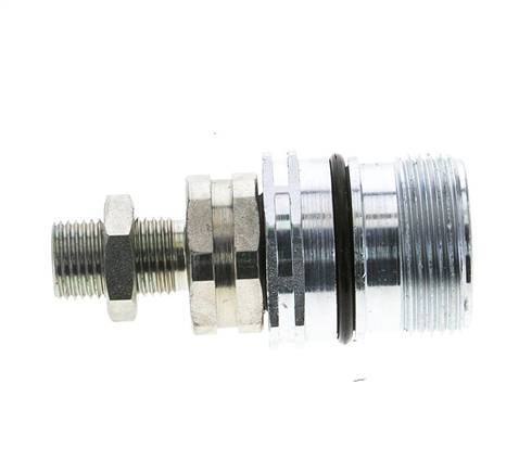 Steel DN 12.5 Hydraulic Coupling Socket 10 mm L Compression Ring Bulkhead ISO 14541/8434-1 D M36 x 2