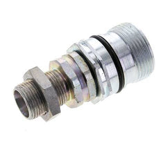 Steel DN 12.5 Hydraulic Coupling Socket 15 mm L Compression Ring Bulkhead ISO 14541/8434-1 D M36 x 2