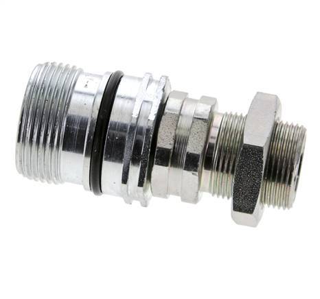 Steel DN 12.5 Hydraulic Coupling Socket 18 mm L Compression Ring Bulkhead ISO 14541/8434-1 D M36 x 2