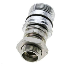 Steel DN 12.5 Hydraulic Coupling Socket 18 mm L Compression Ring Bulkhead ISO 14541/8434-1 D M36 x 2
