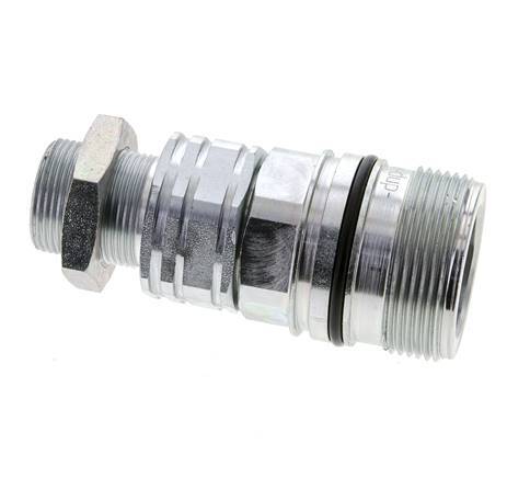 Steel DN 20 Hydraulic Coupling Socket 18 mm L Compression Ring Bulkhead ISO 14541/8434-1 D M42 x 2