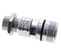 Steel DN 20 Hydraulic Coupling Socket 22 mm L Compression Ring Bulkhead ISO 14541/8434-1 D M42 x 2