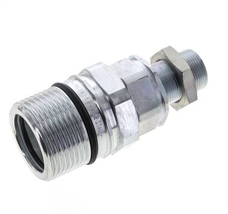 Steel DN 25 Hydraulic Coupling Socket 18 mm L Compression Ring Bulkhead ISO 8434-1 D M48 x 3