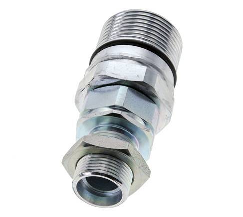 Steel DN 25 Hydraulic Coupling Socket 22 mm L Compression Ring Bulkhead ISO 8434-1 D M48 x 3