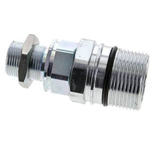 Steel DN 25 Hydraulic Coupling Socket 22 mm L Compression Ring Bulkhead ISO 8434-1 D M48 x 3