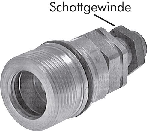 Steel DN 25 Hydraulic Coupling Socket 22 mm L Compression Ring Bulkhead ISO 8434-1 D M48 x 3