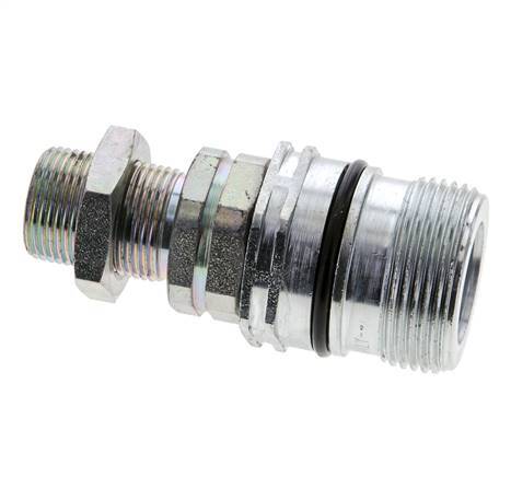 Steel DN 12.5 Hydraulic Coupling Socket 14 mm S Compression Ring Bulkhead ISO 14541/8434-1 D M36 x 2