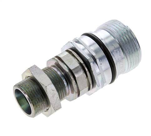 Steel DN 12.5 Hydraulic Coupling Socket 16 mm S Compression Ring Bulkhead ISO 14541/8434-1 D M36 x 2