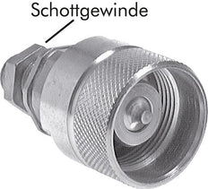 Steel DN 25 Hydraulic Coupling Plug 25 mm S Compression Ring Bulkhead ISO 8434-1 D M48 x 3