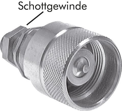 Steel DN 25 Hydraulic Coupling Plug 28 mm L Compression Ring Bulkhead ISO 8434-1 D M48 x 3