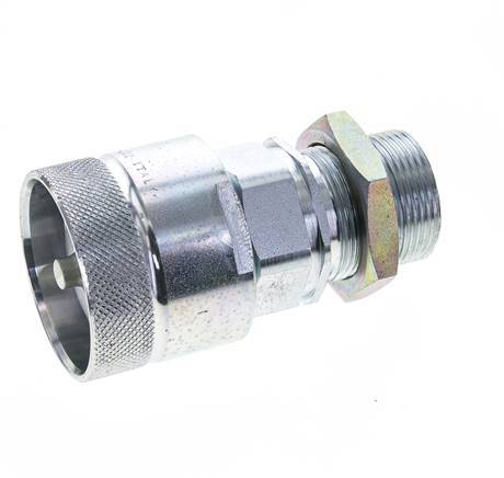 Steel DN 25 Hydraulic Coupling Plug 28 mm L Compression Ring Bulkhead ISO 8434-1 D M48 x 3