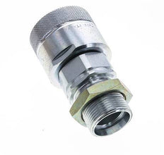 Steel DN 25 Hydraulic Coupling Plug 28 mm L Compression Ring Bulkhead ISO 8434-1 D M48 x 3