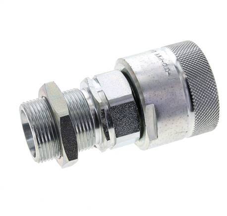 Steel DN 25 Hydraulic Coupling Plug 25 mm S Compression Ring Bulkhead ISO 8434-1 D M48 x 3