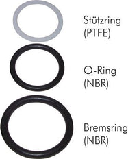 PTFE/NBR Seals Set for ISO 14541 Hydraulic Coupling (M 42 x 2 and 48 mm) [5 Pieces]