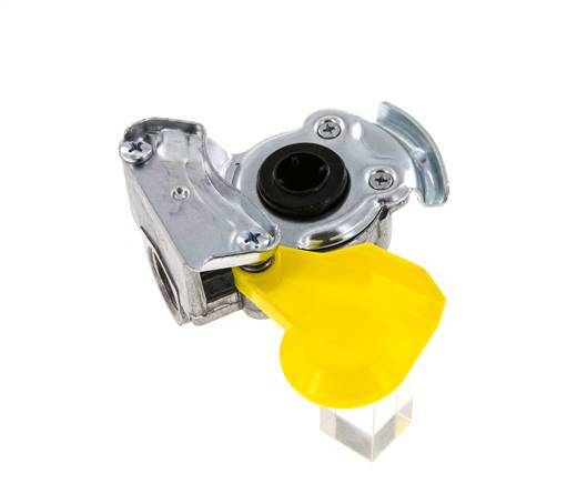 Acoplamiento Gladhand de aluminio amarillo de control M22x1,5 rosca hembra DIN 74254