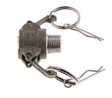 Acoplamiento de acero inoxidable Camlock DN 15 (1/2'') R 1/2'' rosca macho tipo B MIL-C-27487