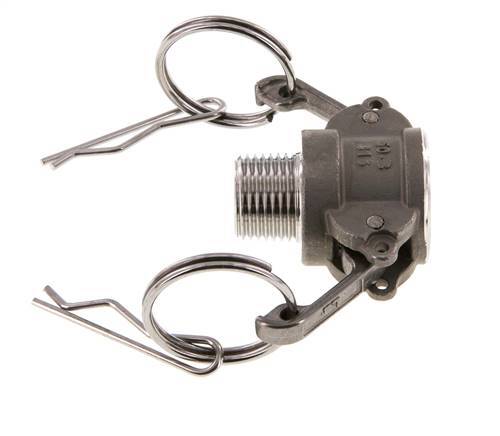 Acoplamiento de acero inoxidable Camlock DN 15 (1/2'') R 1/2'' rosca macho tipo B MIL-C-27487