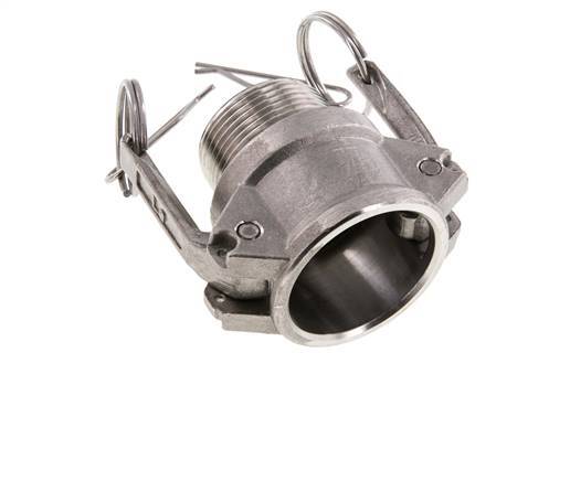 Acoplamiento de acero inoxidable Camlock DN 32 (1 1/4'') R 1 1/4'' Rosca Macho Tipo B MIL-C-27487